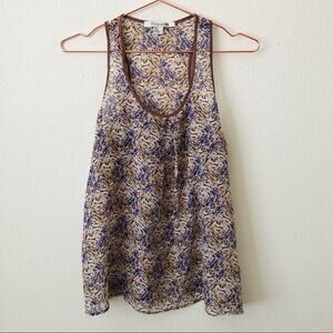 Forever 21 purple brown print sheer racerback tank